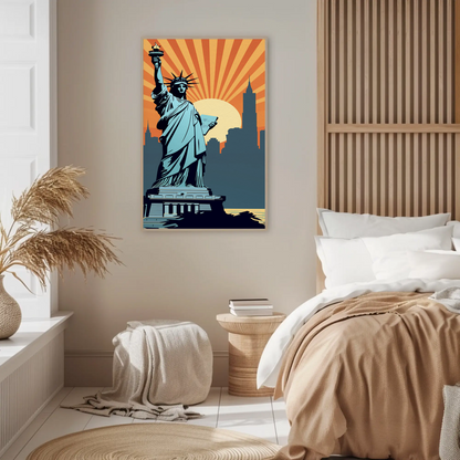 Statue of Liberty New York Vintage Travel Poster