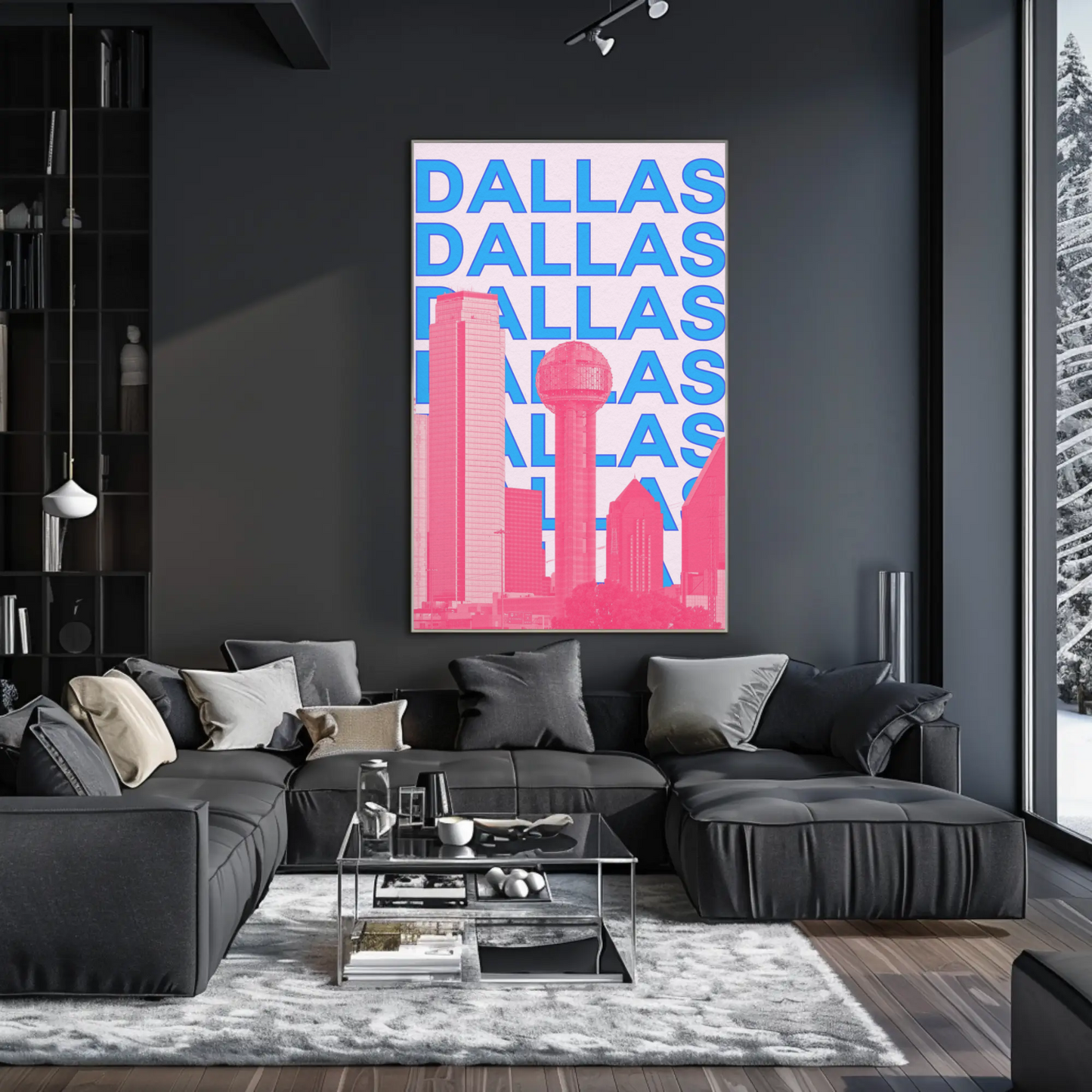 Dallas Texas Skyline Poster Retro Travel Poster