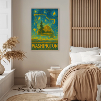 Washington Starry Night Poster