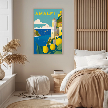 Amalfi Italy Vintage Travel Poster
