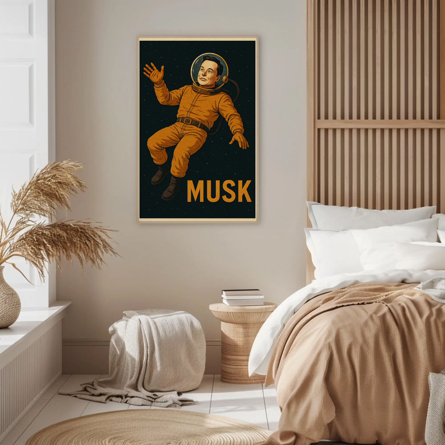Elon Musk Astronaut Space Poster