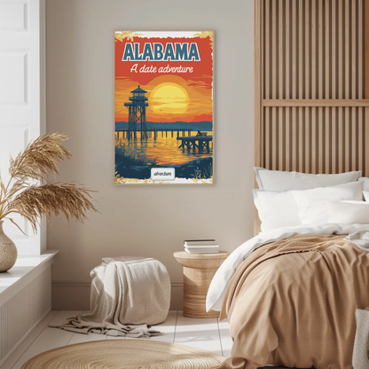 Alabama: A Date Adventure Vintage Travel Poster