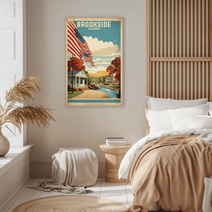 Brookside Delaware American Scene Art Vintage Travel Poster