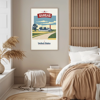Kansas Country Road Vintage Poster