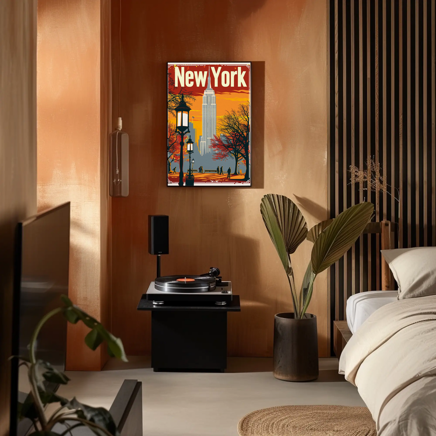 Empire State Building Vintage New York Style Poster