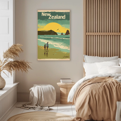 New Zealand Vintage Travel Poster