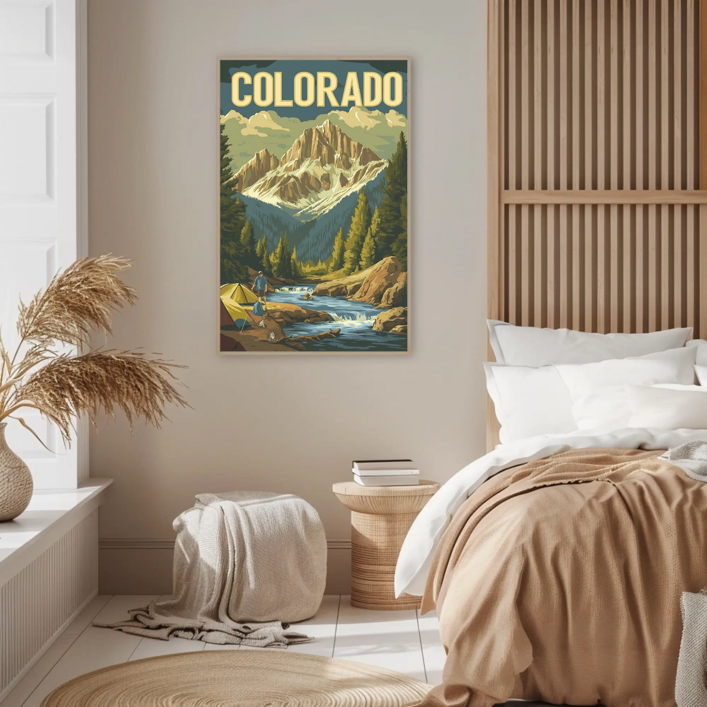 Camping in Colorado Vintage Travel Poster
