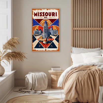 Missouri USA Historic Dome Skyline Vintage Travel Poster