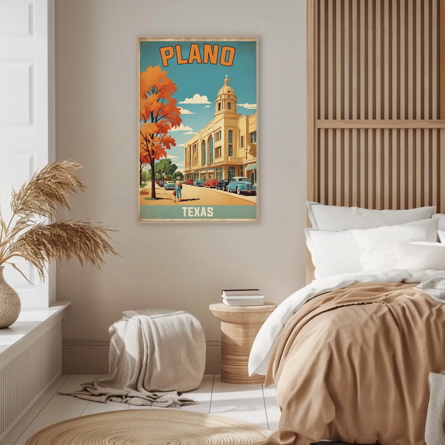 Plano Texas Vintage Travel Poster Artwork