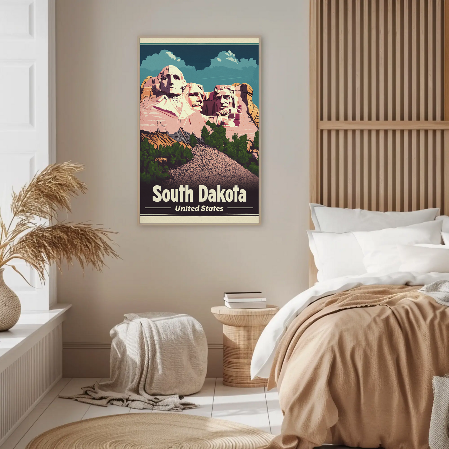 Mount Rushmore United States South Dakota Vintage Travel Poster