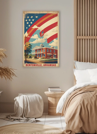 Bentonville Arkansas Town Center Vintage Travel Poster