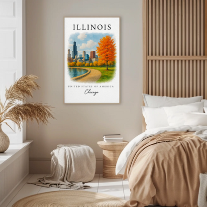 Illinois, Chicago Signature Series Vintage Travel Poster
