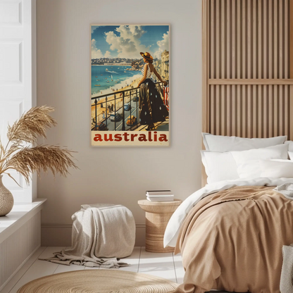 Vintage Travel Poster - Australia Balcony View