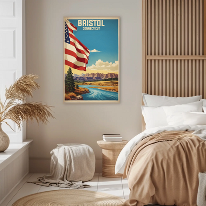 Bristol Connecticut American Scene Art Vintage Travel Poster