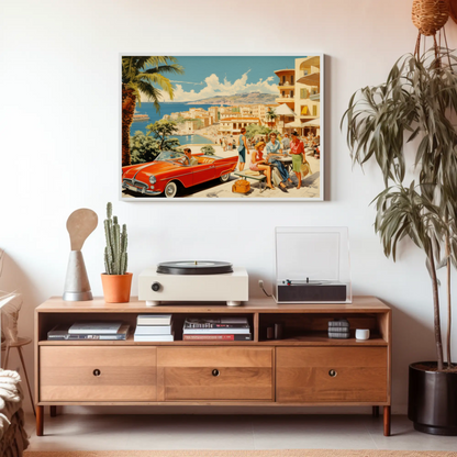 Mediterranean Coast Vintage Travel Poster