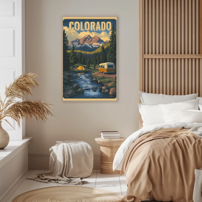 Colorado RV Adventure Vintage Travel Poster