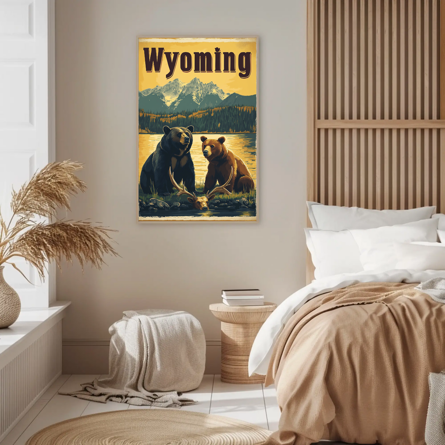 Wyoming Bears Mountain Vintage Poster