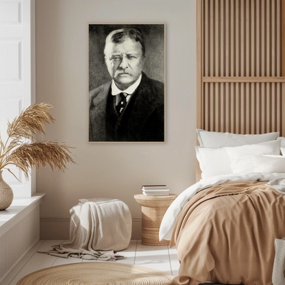 Theodore Roosevelt Portrait Drawing Vintage Poster