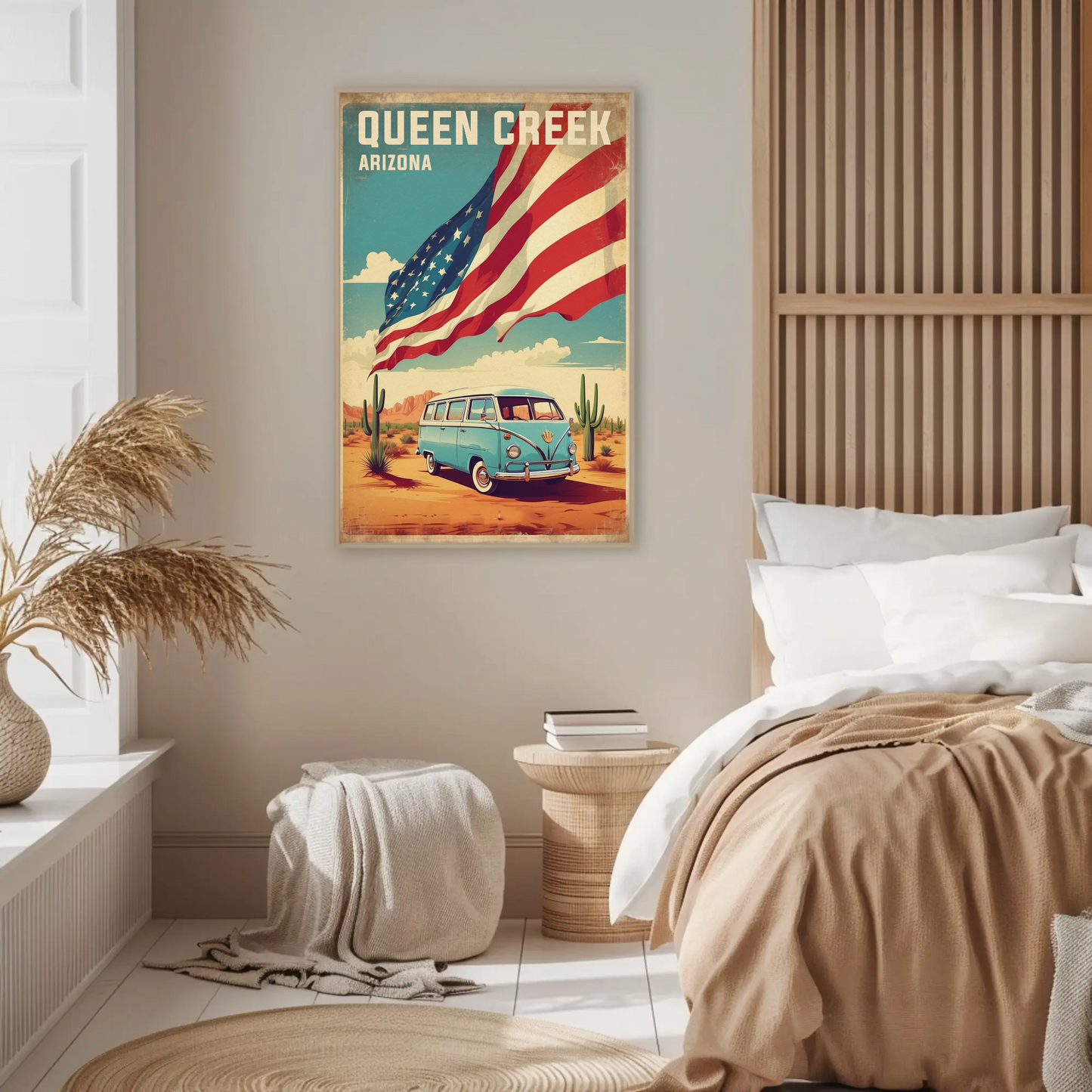 Queen Creek Arizona Vintage Travel Poster Artwork