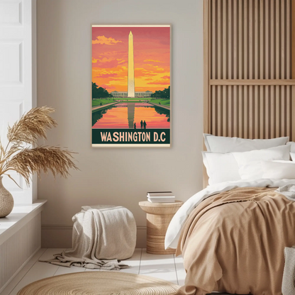 Washington D.C. Monument Sunset Poster