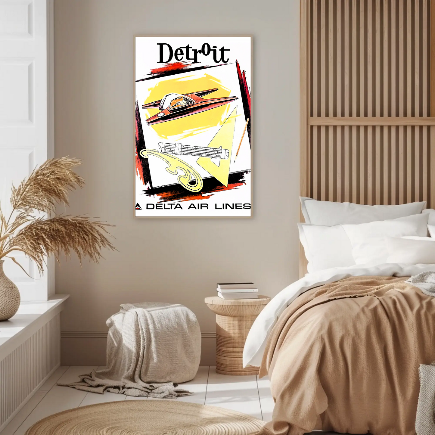 Detroit Air Lines Travel Poster