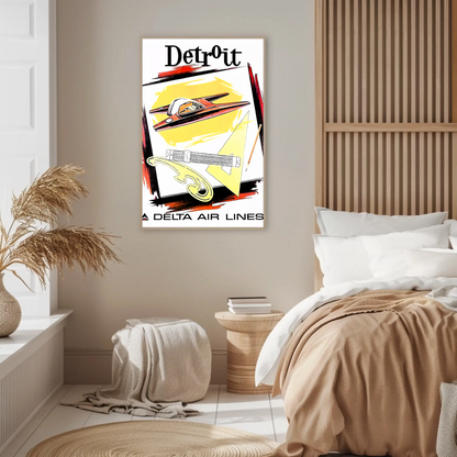 Detroit Air Lines Travel Poster