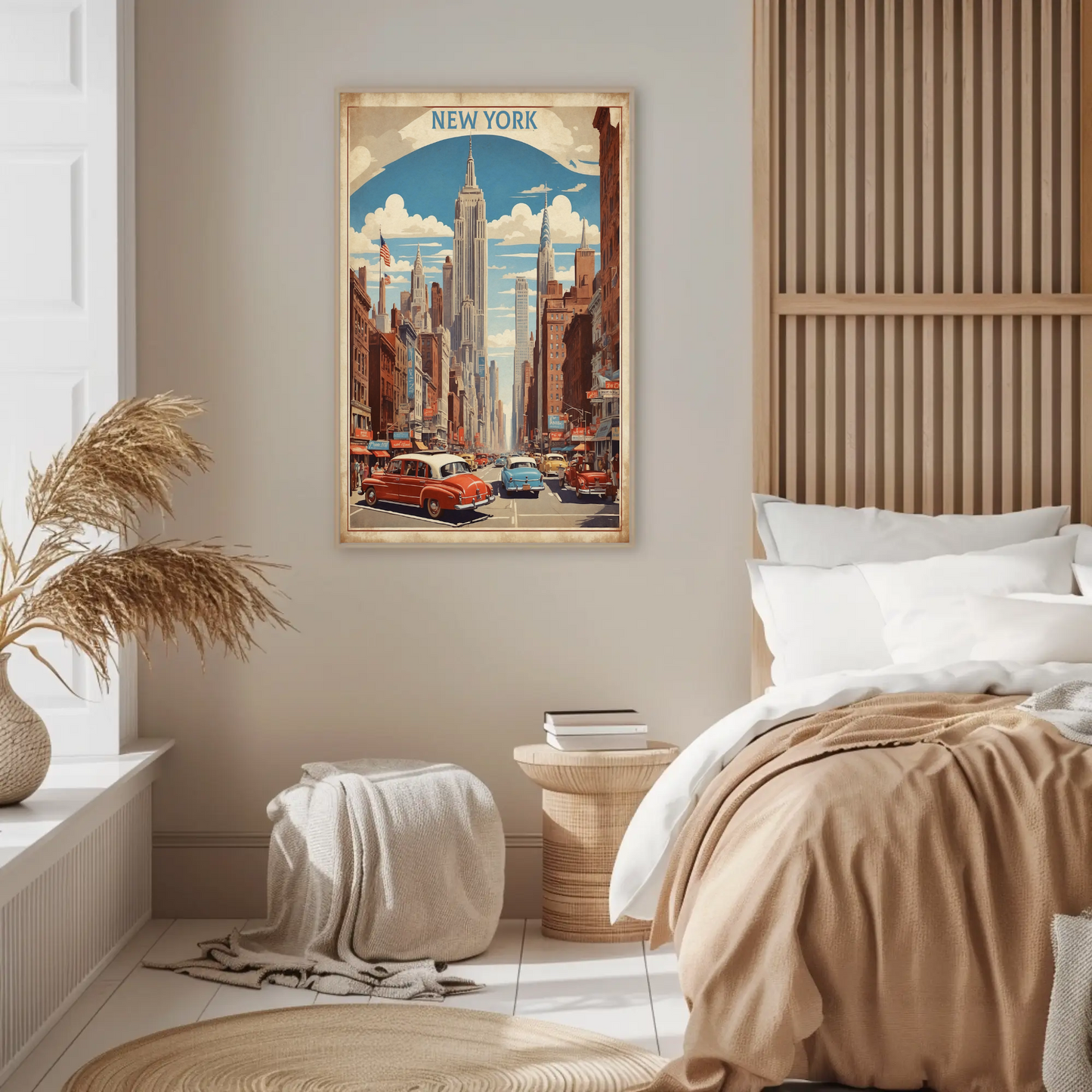 New York City Empire Street View Vintage Travel Poster