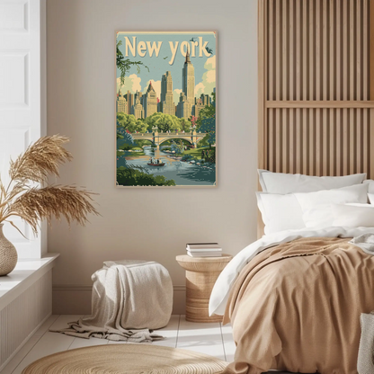 New York Central Park Vintage Poster