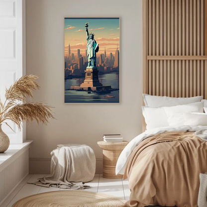 New York Liberty Vintage Travel Poster