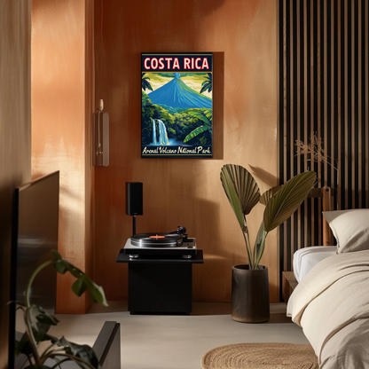 Costa Rica Arenal Volcano National Park Vintage Style Poster