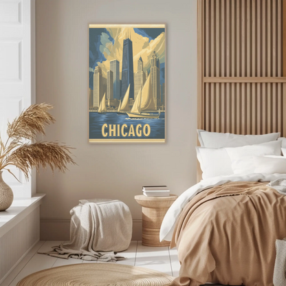 Chicago Skyline with Sailboats