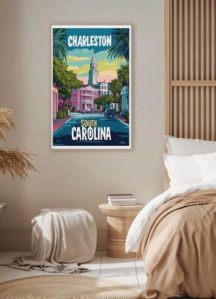 Charleston Cityscape Vintage Poster