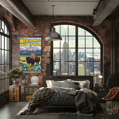 Welcome to Wild Wyoming Vintage Poster