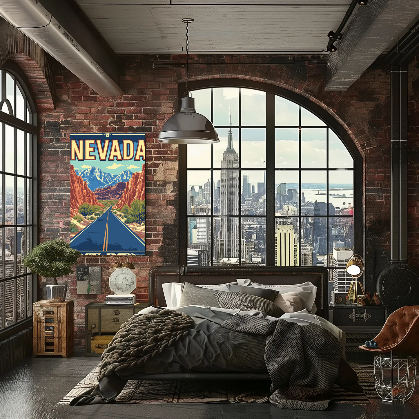 Nevada Landscape Vintage Travel Poster