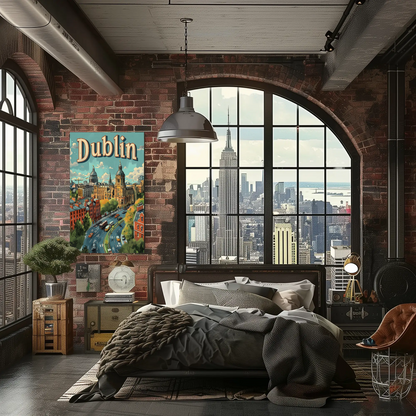 Vintage Poster - Dublin Skyline View