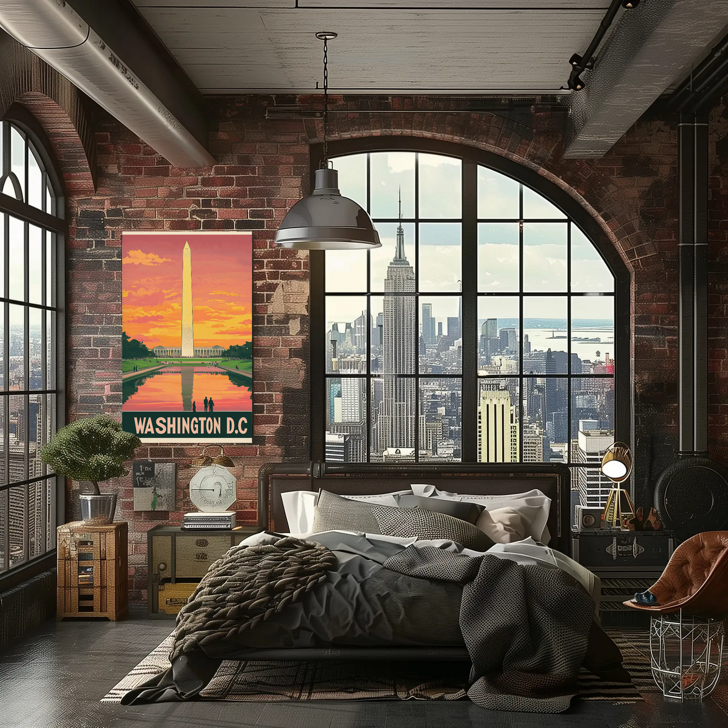 Washington D.C. Monument Sunset Poster