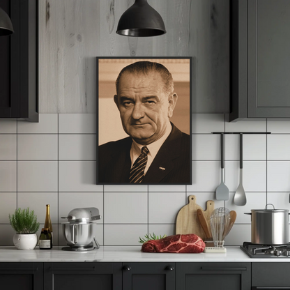 Lyndon Johnson 36th President Sepia Photo