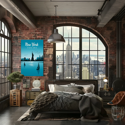 New York Statue of Liberty Vintage Poster