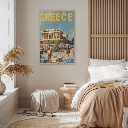 Greece Acropolis with Tourists Poster