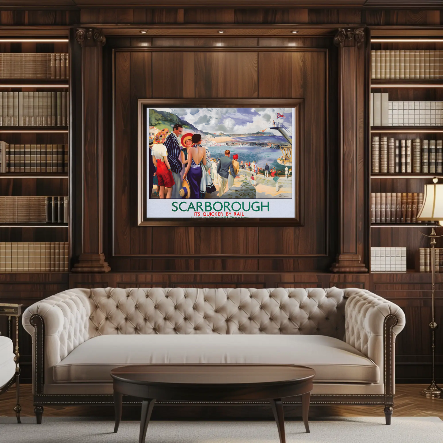 Scarborough - It's Quicker by Rail Poster