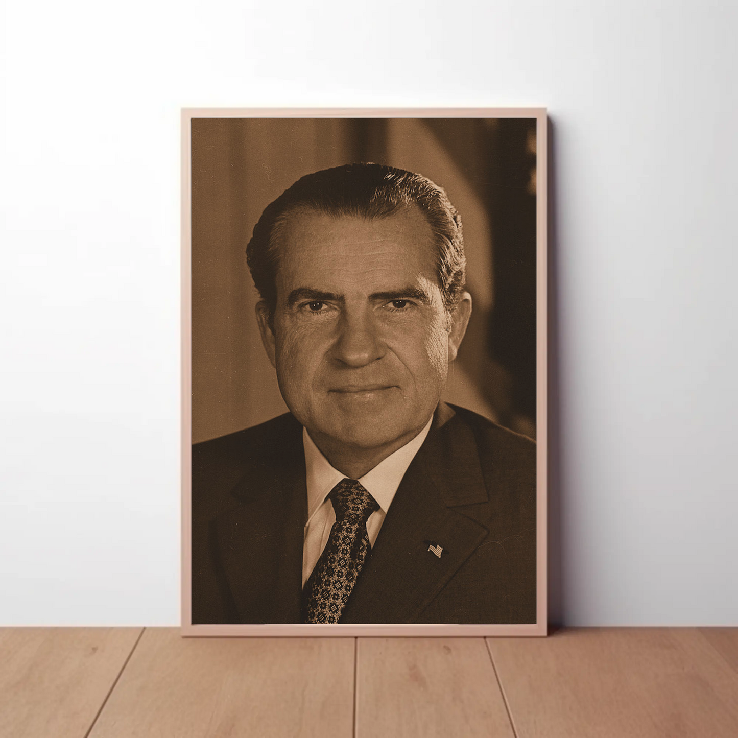 Richard Nixon 37th President Sepia Photo