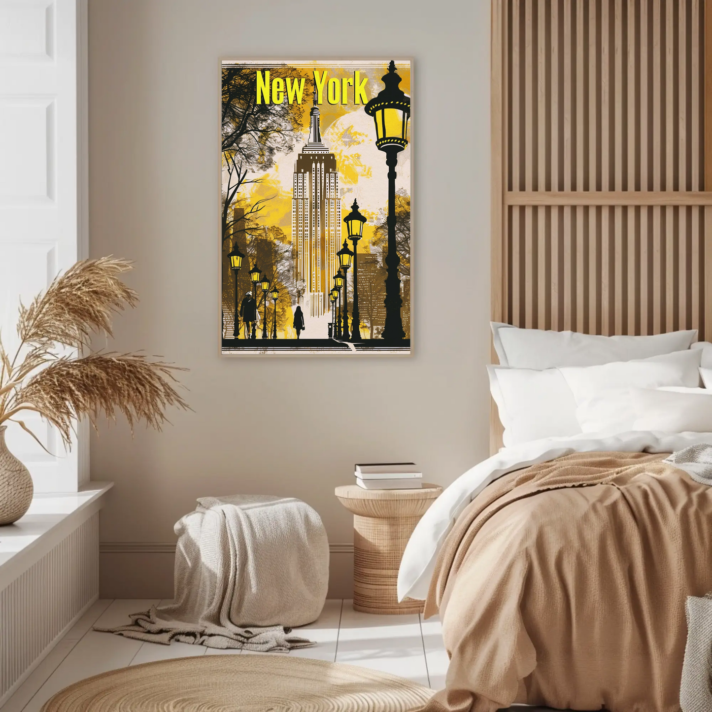 Empire State Building in Autumn Vintage Style Poster