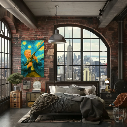 Trump Van Gough Starry Night Vintage Poster