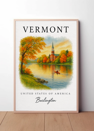 Vermont, Burlington Signature Series Vintage Travel Poster