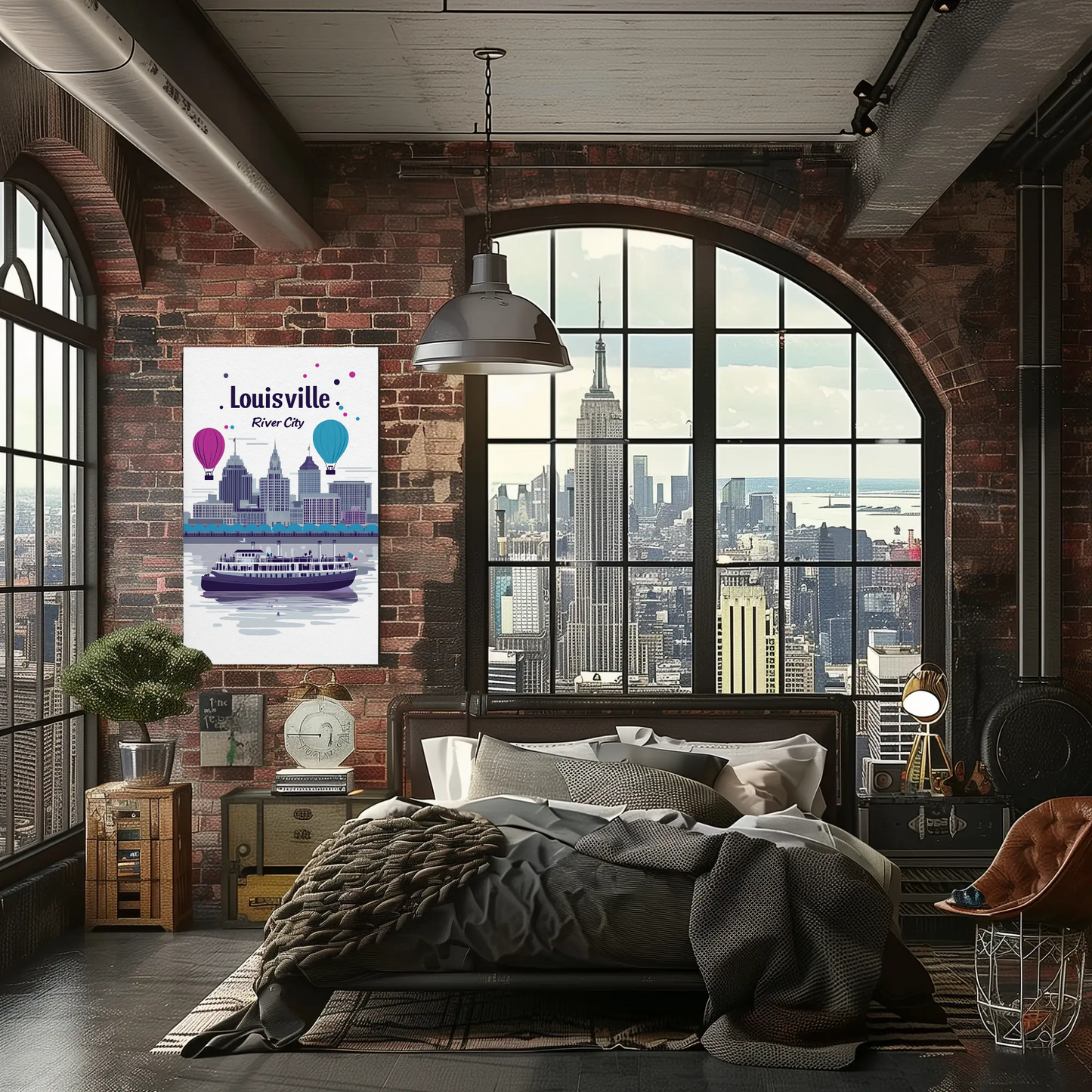 Louisville River City Vintage Poster