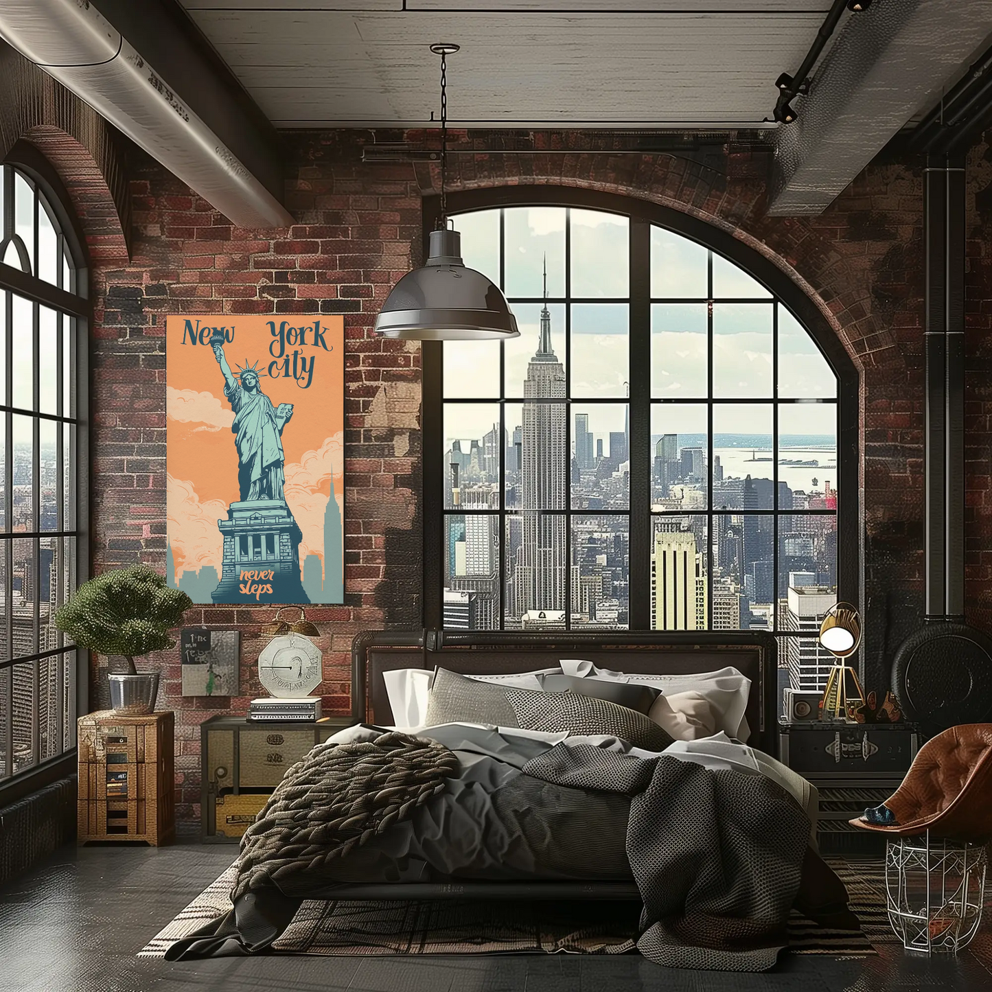 New York City Statue of Liberty Vintage Poster