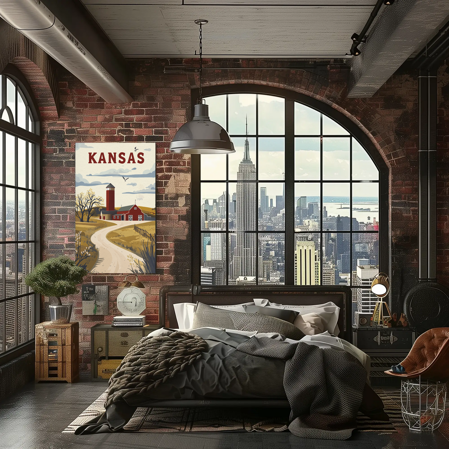 Kansas Prairie House Vintage Poster