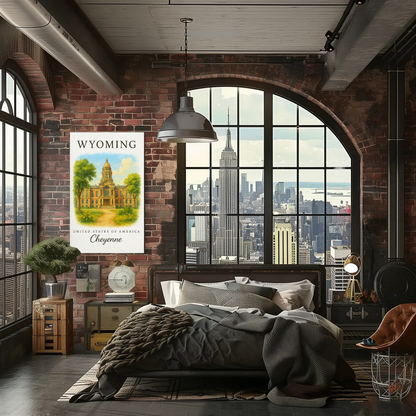 Wyoming, Cheyenne Signature Series Vintage Travel Poster
