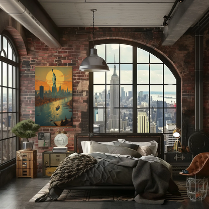 Statue of Liberty at Sunset Poster