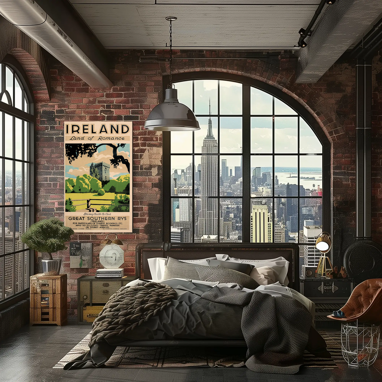 Ireland - Land of Romance Vintage Travel Poster